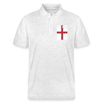 drapeau de Gênes Gênes Genes Génova - Polo PREPSTER bio Stanley/Stella Unisexe - blanc chiné - Devant - Roxy (174cm) & Andy (188cm)