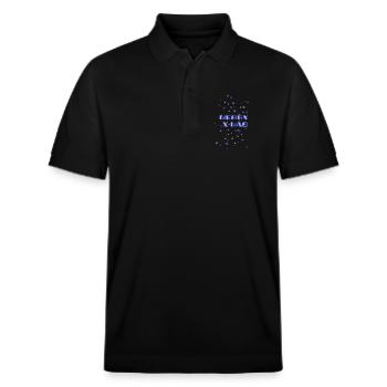 Merry X MAS - Stanley/Stella Unisex Bio-Poloshirt PREPSTER - Schwarz - Vorne - Roxy (174cm) & Andy (188cm)