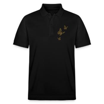 Golden Butterflies - Light & Midsummer Magic - Stanley/Stella Unisex Organic Polo Shirt PREPSTER - black - Front - Roxy (174cm) & Andy (188cm)