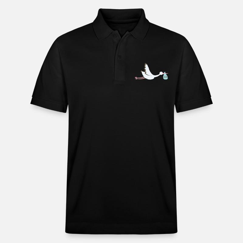Livraison spéciale bébé cigogne - Polo PREPSTER bio Stanley/Stella Unisexe - noir