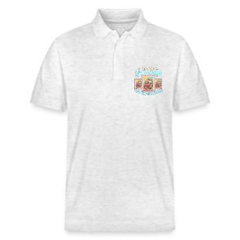 Stamp Collector Let's Talk Stamp Lover Philately - Stanley/Stella Unisex Organic Polo Shirt PREPSTER - heather white - Front - Roxy (174cm) & Andy (188cm)
