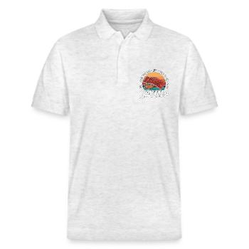 Ribs BBQ Cause You Can't Live A Full Smoked Ribs - Stanley/Stella Unisex Organic Polo Shirt PREPSTER - heather white - Front - Roxy (174cm) & Andy (188cm)