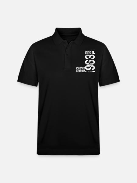 Gift April 1963. Birthday April 1963. April. - Stanley/Stella Unisex Organic Polo Shirt PREPSTER - black