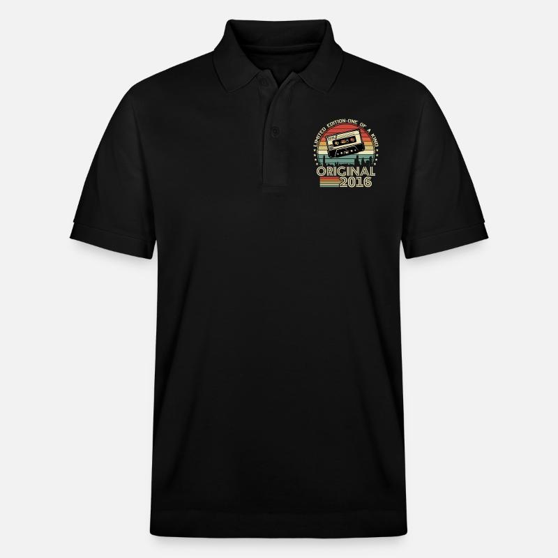 Retro '16 B-Day Gift - Stanley/Stella Unisex Bio-Poloshirt PREPSTER - Schwarz