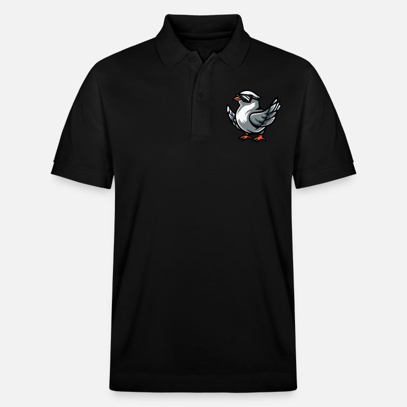 Taube Vogel Cool Comic - Stanley/Stella Unisex Bio-Poloshirt PREPSTER - Schwarz