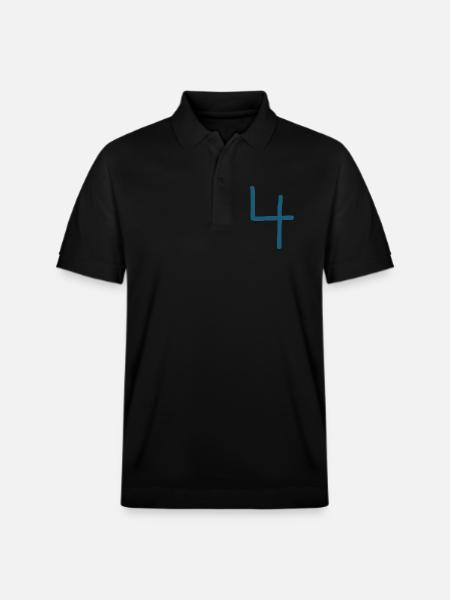 4 Number four number birthday - Stanley/Stella Unisex Organic Polo Shirt PREPSTER - black