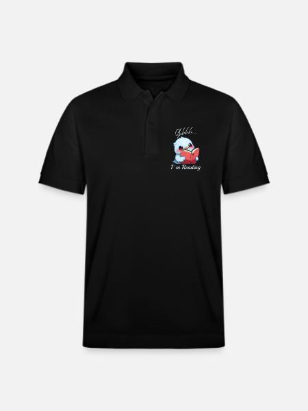 Bird with book - Stanley/Stella Unisex Organic Polo Shirt PREPSTER - black