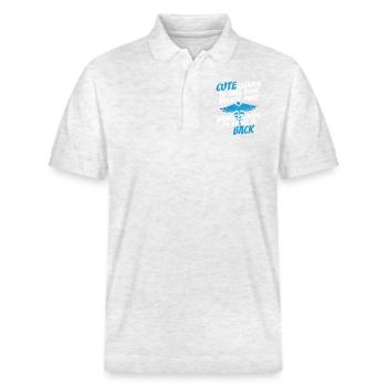 Cute Enough To Take Your Breath Away Arzt Ärztin - Stanley/Stella Unisex Organic Polo Shirt PREPSTER - heather white - Front - Roxy (174cm) & Andy (188cm)