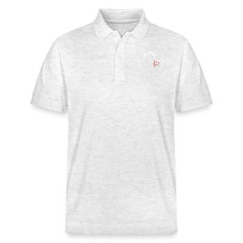 Milan Skyline Italy Heartbeat Fan Love Milano - Stanley/Stella Unisex Organic Polo Shirt PREPSTER - heather white - Front - Roxy (174cm) & Andy (188cm)
