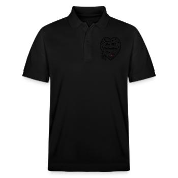 Be my Valentine - Amour - Cadeau - Polo PREPSTER bio Stanley/Stella Unisexe - noir - Devant - Roxy (174cm) & Andy (188cm)