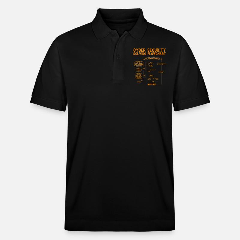 Cyber Security Solving Flowchart - Stanley/Stella Unisex Organic Polo Shirt PREPSTER - black