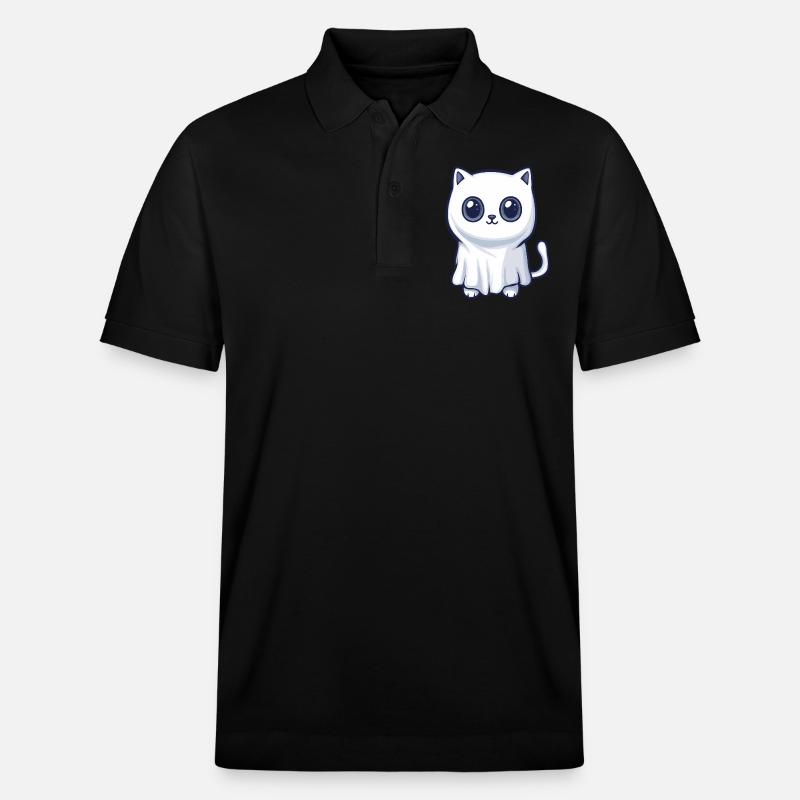Katze Halloween Comic Geist - Stanley/Stella Unisex Bio-Poloshirt PREPSTER - Schwarz