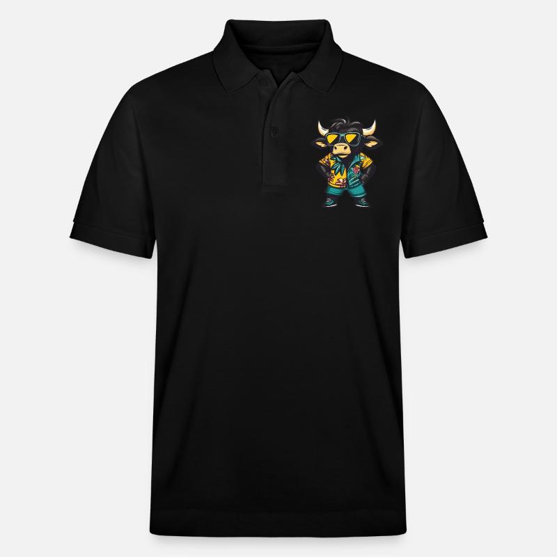 Stier Comic Lustig Sommer - Stanley/Stella Unisex Bio-Poloshirt PREPSTER - Schwarz