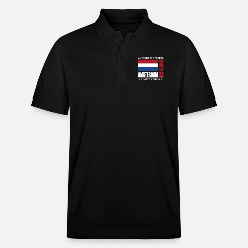 Amsterdam - Stanley/Stella Unisex Bio-Poloshirt PREPSTER - Schwarz