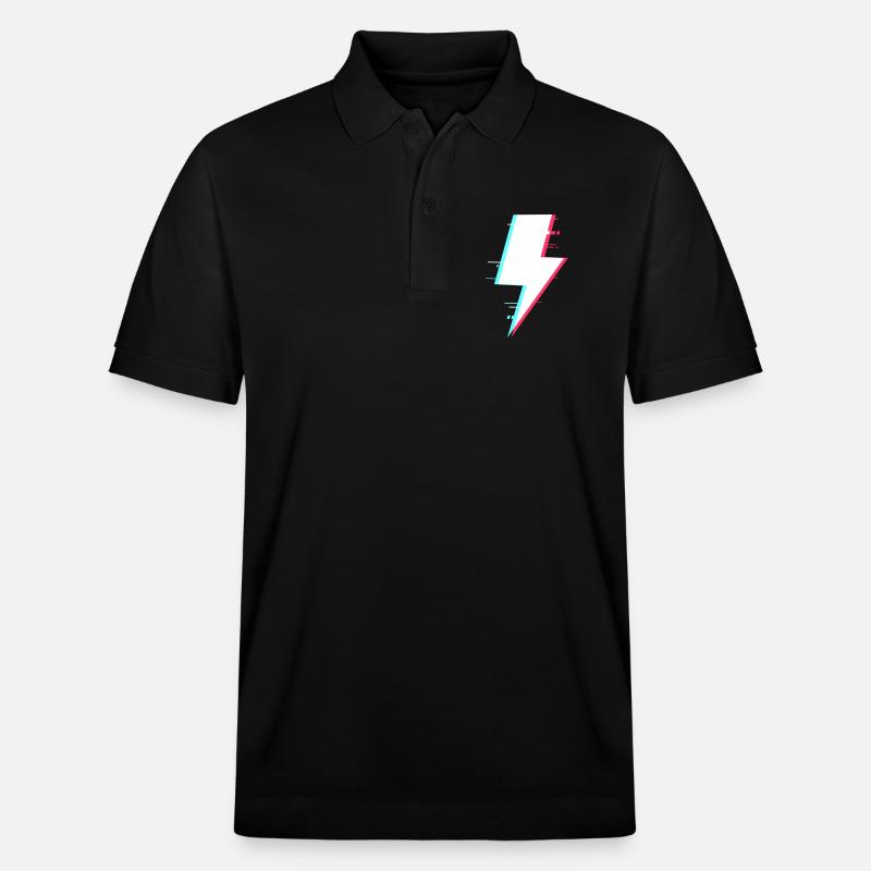 Blitzstil Retro Digitale Beleuchtung - Stanley/Stella Unisex Bio-Poloshirt PREPSTER - Schwarz