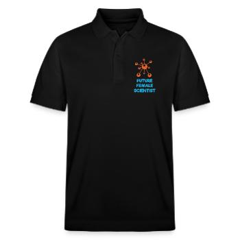 Future Female Scientist - Stanley/Stella Unisex Organic Polo Shirt PREPSTER - black - Front - Roxy (174cm) & Andy (188cm)