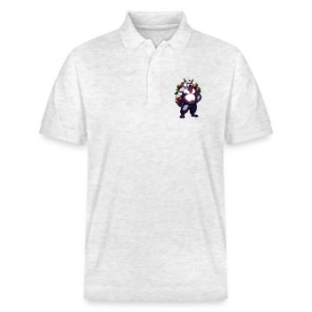 Wolf Strawberry 1 - Stanley/Stella Unisex Organic Polo Shirt PREPSTER - heather white - Front - Roxy (174cm) & Andy (188cm)