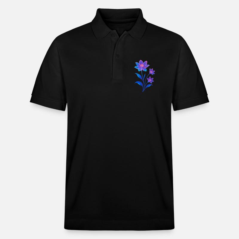 Conception de fleur cosmique luminescente - Polo PREPSTER bio Stanley/Stella Unisexe - noir
