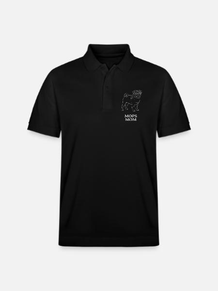 Mops Mom Hundemama Geschenk Mopsbesitzerin - Stanley/Stella Unisex Bio-Poloshirt PREPSTER - Schwarz