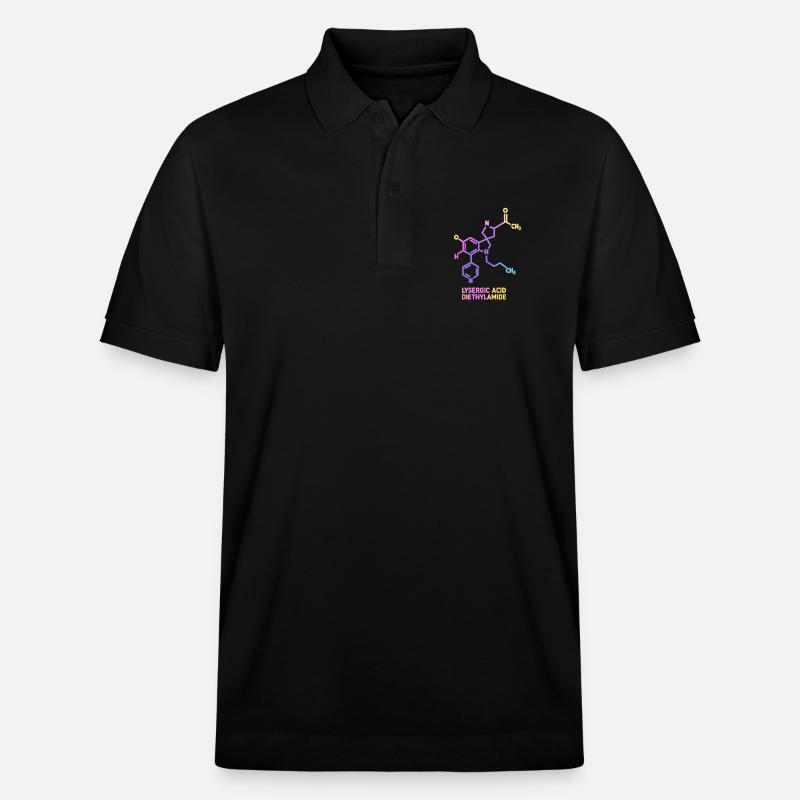 Psychedelische Molekülkunst LSD  - Stanley/Stella Unisex Bio-Poloshirt PREPSTER - Schwarz