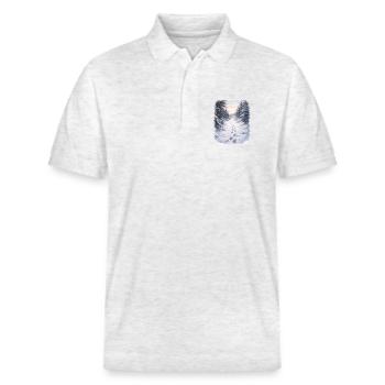 Winter Forest Path Morgenschein - Stanley/Stella Unisex Organic Polo Shirt PREPSTER - heather white - Front - Roxy (174cm) & Andy (188cm)