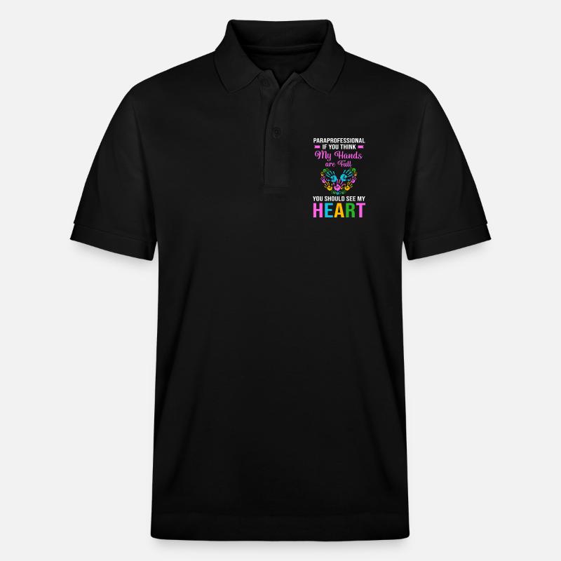 Paraeducator Teacher Assistant Paraprofessional - Stanley/Stella Unisex Organic Polo Shirt PREPSTER - black