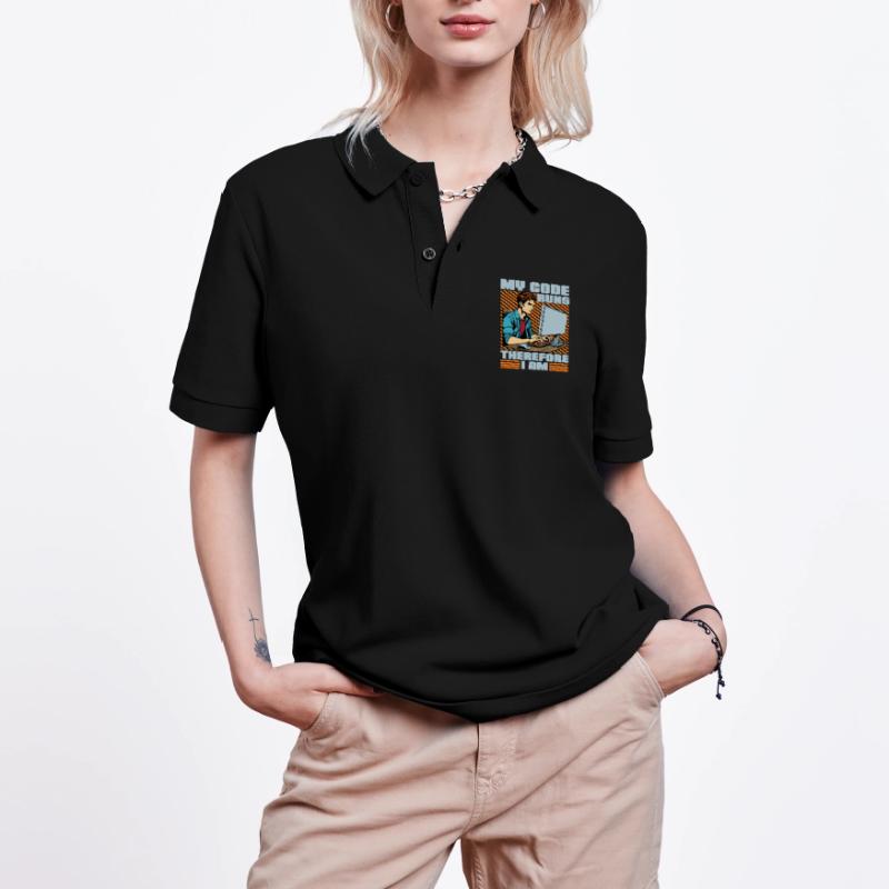 Coder My Code Runs Therefore I Am Web Developer Stanley/Stella Unisex Bio-Poloshirt PREPSTER