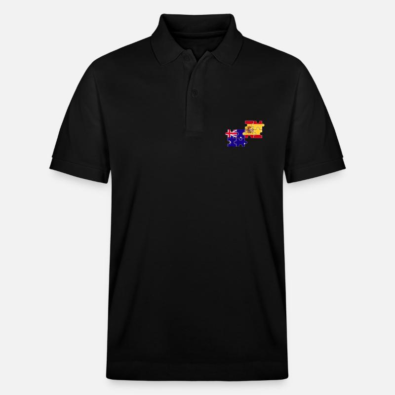 Australie Espagne Drapeau Australie - Polo PREPSTER bio Stanley/Stella Unisexe - noir