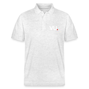 Seen - Stanley/Stella Unisex Organic Polo Shirt PREPSTER - heather white - Front - Roxy (174cm) & Andy (188cm)