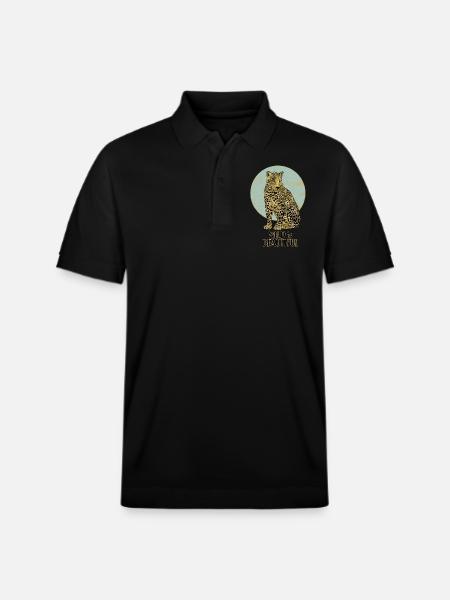 Leopard. Wild is Beautiful - Stanley/Stella Unisex Organic Polo Shirt PREPSTER - black