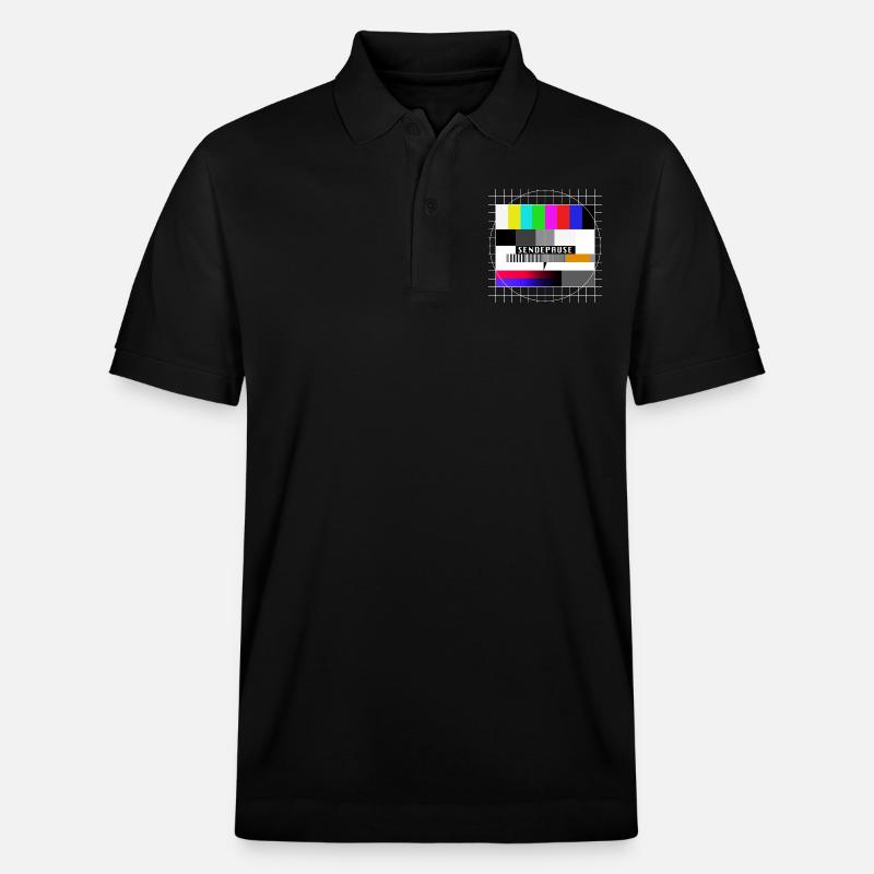 Röhrenfernseher Testbild - Sendepause - 80er - Stanley/Stella Unisex Bio-Poloshirt PREPSTER - Schwarz