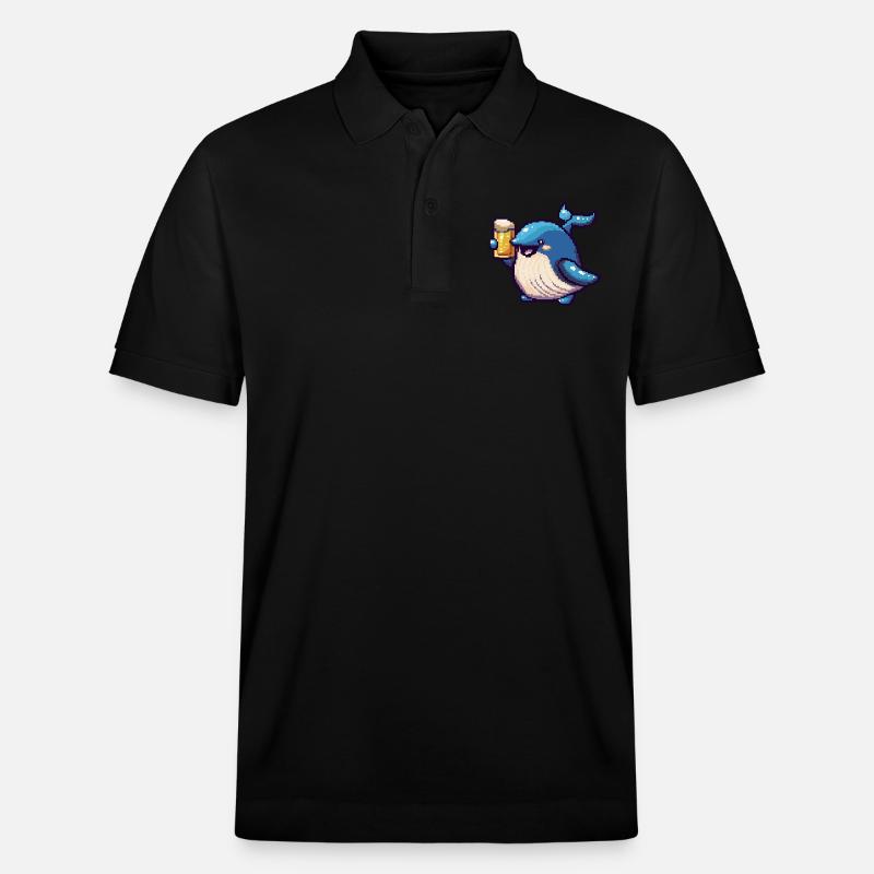 Wal Pixel Bier - Stanley/Stella Unisex Bio-Poloshirt PREPSTER - Schwarz