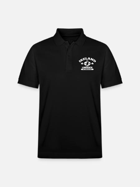 Limerick Ireland. Classic Irish Design - Stanley/Stella Unisex Organic Polo Shirt PREPSTER - black