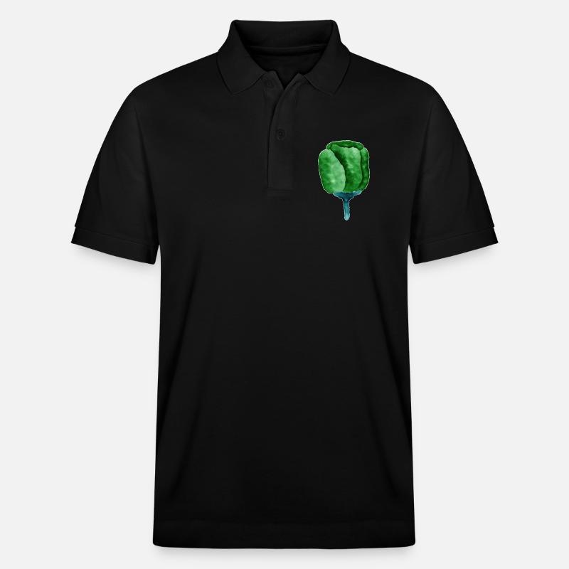 Illustration de fleur verte abstraite - Polo PREPSTER bio Stanley/Stella Unisexe - noir