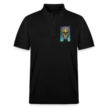 Beautiful fantasy Skull - Stanley/Stella Unisex Organic Polo Shirt PREPSTER - black - Front - Roxy (174cm) & Andy (188cm)