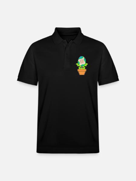 Plant Easter Easter Egg - Stanley/Stella Unisex Organic Polo Shirt PREPSTER - black