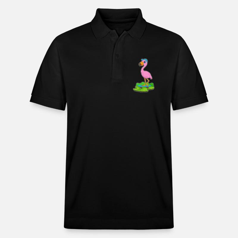 Flamingo Skater Skateboard - Polo PREPSTER bio Stanley/Stella Unisexe - noir