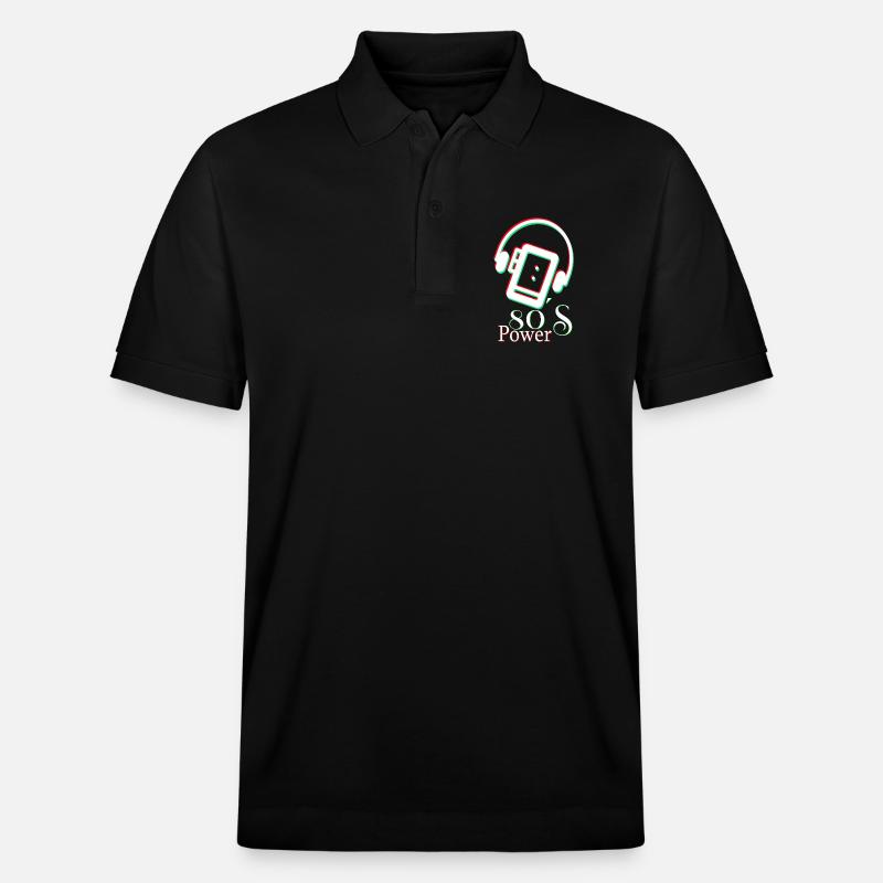 80er-Jahre-Power - Stanley/Stella Unisex Bio-Poloshirt PREPSTER - Schwarz