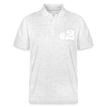 #2 - Stanley/Stella Unisex Bio-Poloshirt PREPSTER - Weiß meliert - Vorne - Roxy (174cm) & Andy (188cm)