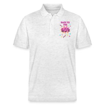 Back to the 90´s - Stanley/Stella Unisex Bio-Poloshirt PREPSTER - Weiß meliert - Vorne - Roxy (174cm) & Andy (188cm)