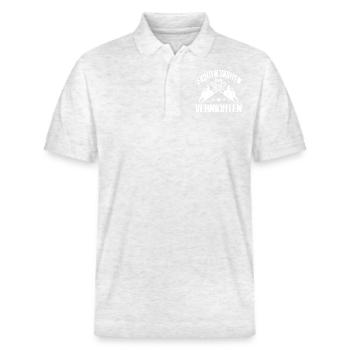 Holzfäller Fichten Sichten Und Vernichten Geschenk - Stanley/Stella Unisex Bio-Poloshirt PREPSTER - Weiß meliert - Vorne - Roxy (174cm) & Andy (188cm)