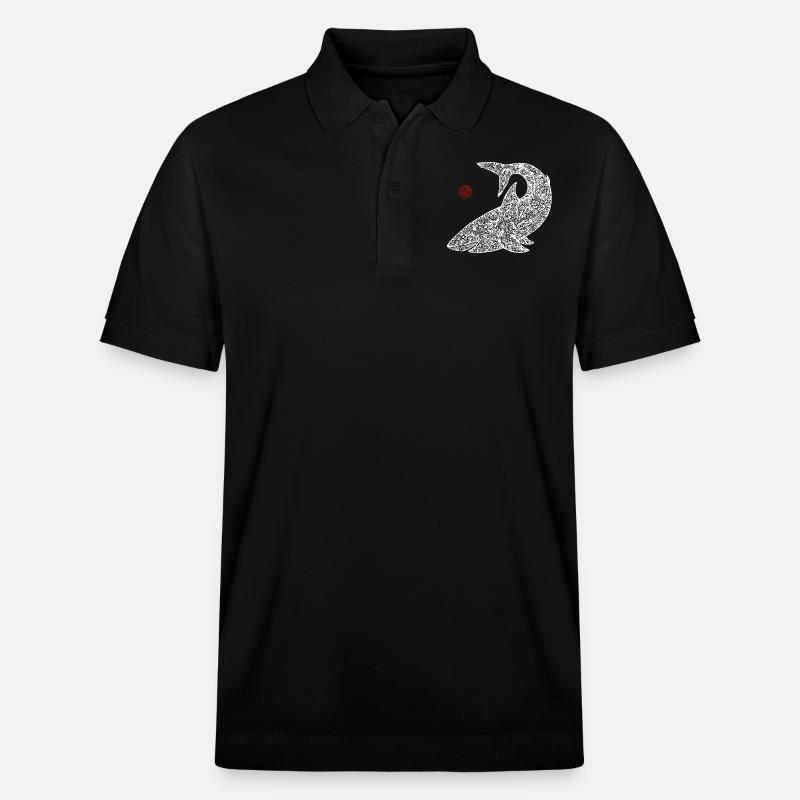 Motif Grand Requin Blanc - Polo PREPSTER bio Stanley/Stella Unisexe - noir
