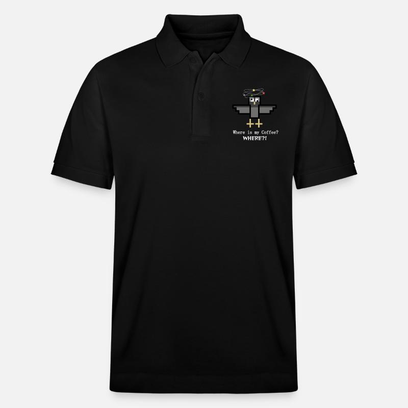 Tourterelle du café - Polo PREPSTER bio Stanley/Stella Unisexe - noir