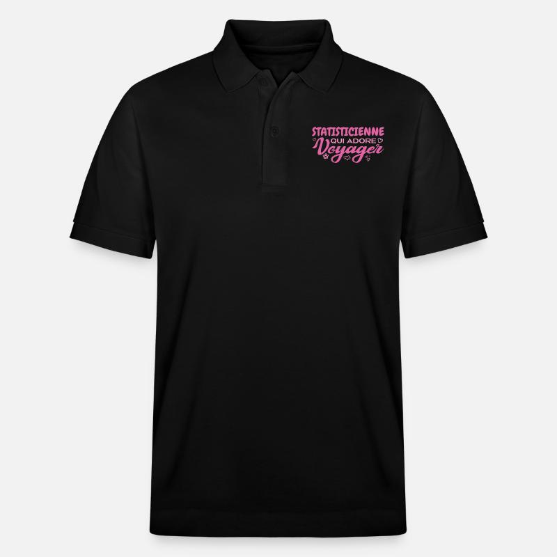 Statisticienne globe-trotteuse passionnée voyages - Polo PREPSTER bio Stanley/Stella Unisexe - noir