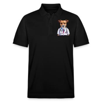 Jack Rusell Dogtor - Polo PREPSTER bio Stanley/Stella Unisexe - noir - Devant - Roxy (174cm) & Andy (188cm)