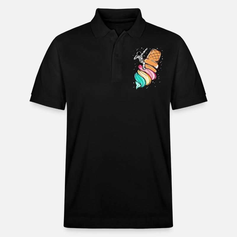 Weltraum-Eis-Astronaut - Stanley/Stella Unisex Bio-Poloshirt PREPSTER - Schwarz