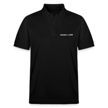 Maklerin mit Herz / Weiss / ImmoLove - Stanley/Stella Unisex Bio-Poloshirt PREPSTER - Schwarz - Vorne - Roxy (174cm) & Andy (188cm)