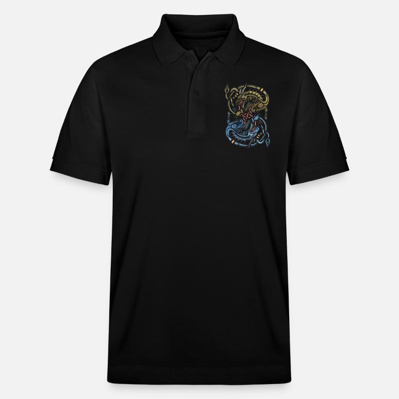 Wikinger Drachen - Stanley/Stella Unisex Bio-Poloshirt PREPSTER - Schwarz