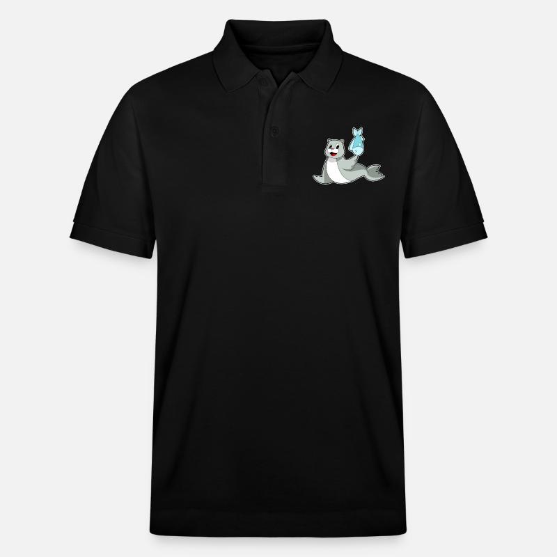 Poisson phoque - Polo PREPSTER bio Stanley/Stella Unisexe - noir