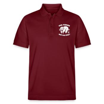 Lustiges Faultier cool bleiben - Stanley/Stella Unisex Bio-Poloshirt PREPSTER - Burgunderrot - Vorne - Roxy (174cm) & Andy (188cm)